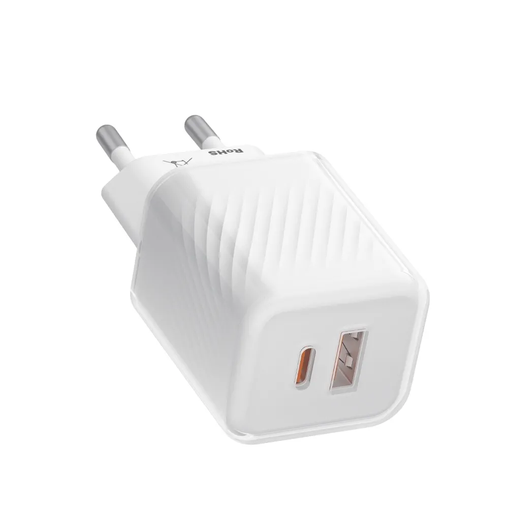Сетевое зарядное устройство для Blueo GaN 35W Dual Port Fast Charger White (BL063-WHT) - фото сетевого зарядного устройства