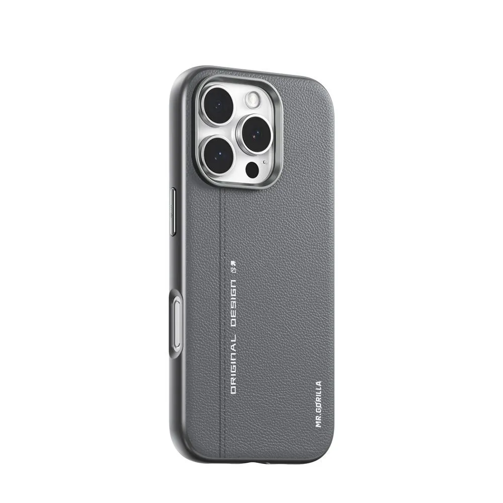 Фото Чехол-накладка Blueo Leather Case для iPhone 16 Pro с MagSafe Grey (B52-I16PGRY) – чехол iPhone
