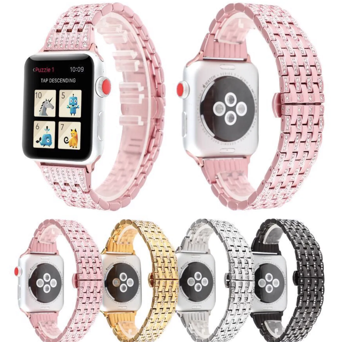 Diamond Stainless Steel Bracelet for Apple Watch 42/44mm  Silver (Type 2)